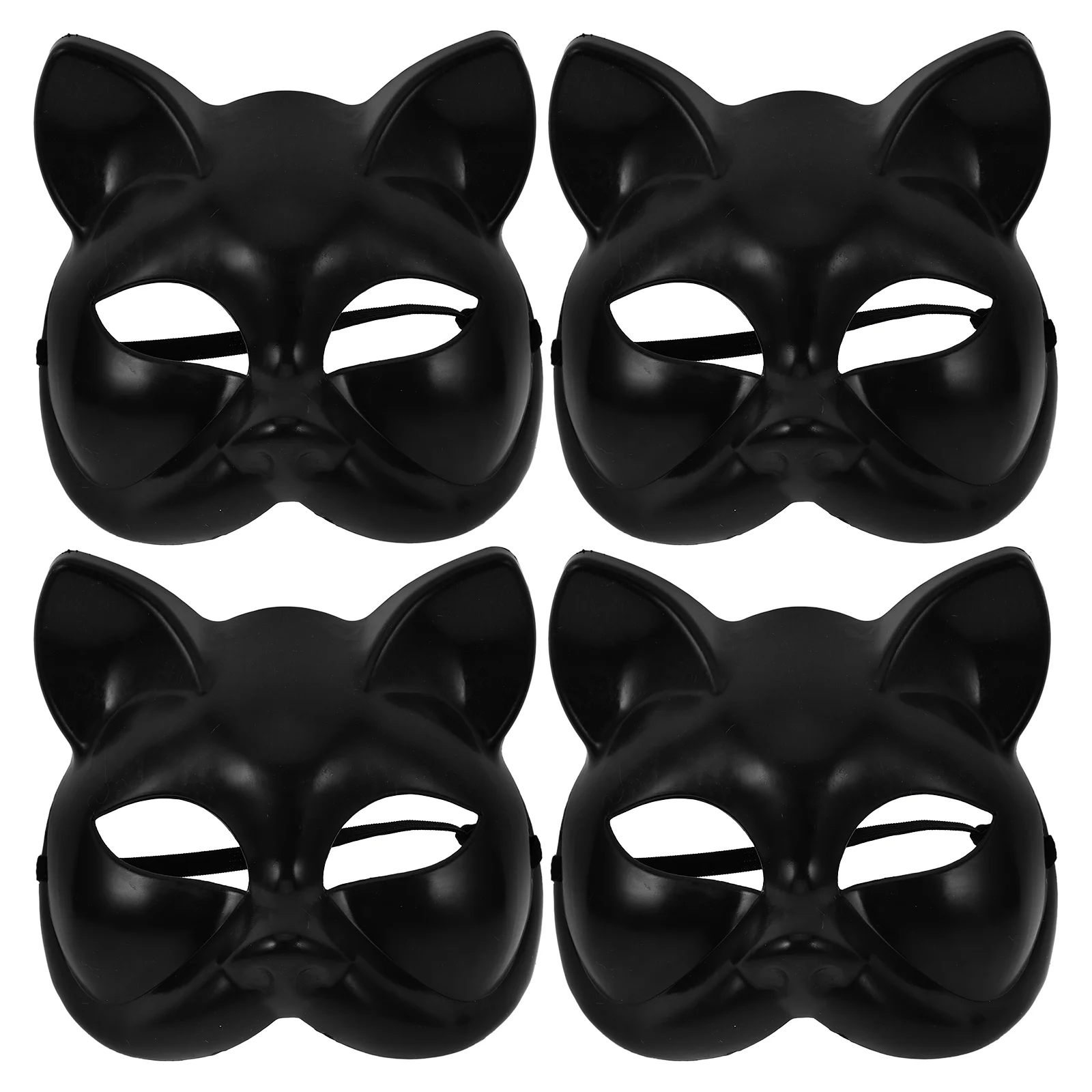 

Paintable Fox Mask Masquerade Blank Cat Halloween Facial Japanese Child Masks for Kids