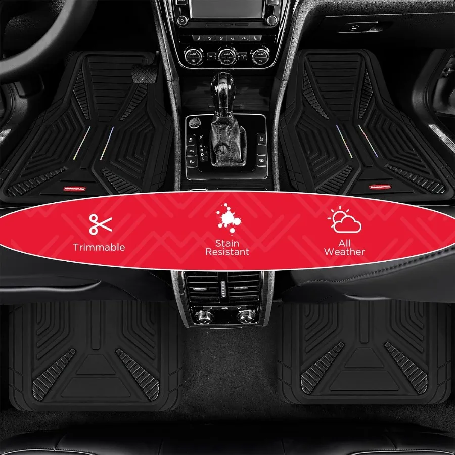 자동차 매트 풀 세트 유니버설 트림투핏 헤비듀티 자동차 바닥 매트 4피스 세트 모든 날씨 보호용 내구성 고무 매트