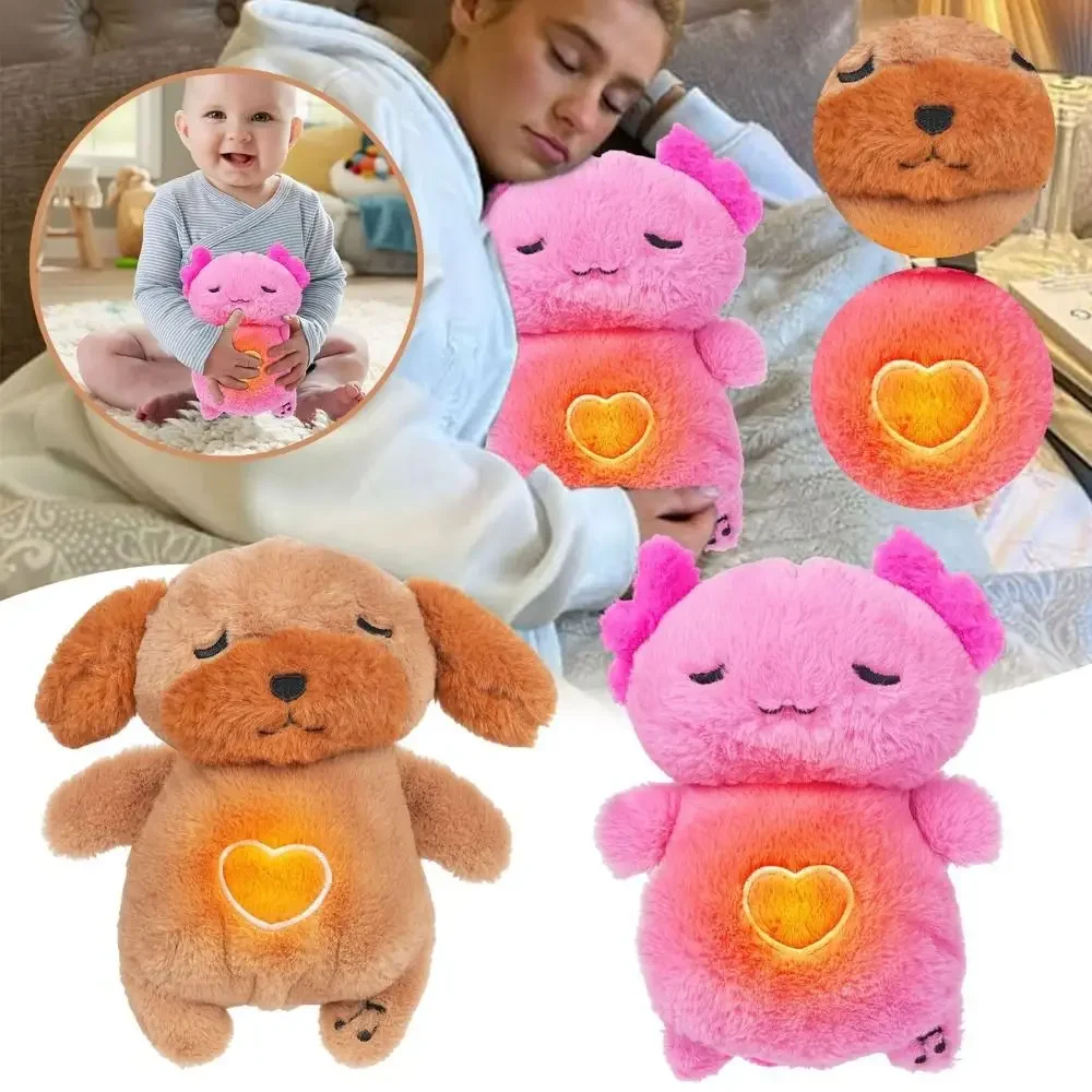 Baby Sensory Toys,Breathing Stuffed Animal with Lights ＆ Music, Cute Koala Plush with Realistic Breathing Motion