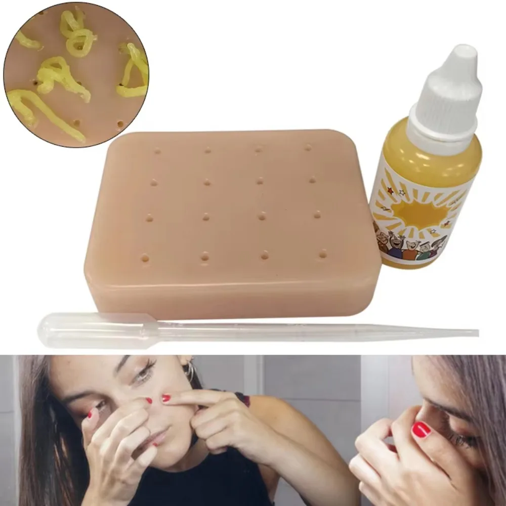 

Pimple Popping Stress Relief Toy Reusable Silicone Squeeze Acne Toys With 30ml Additive Solution Novelty Toy for Child and Adult
