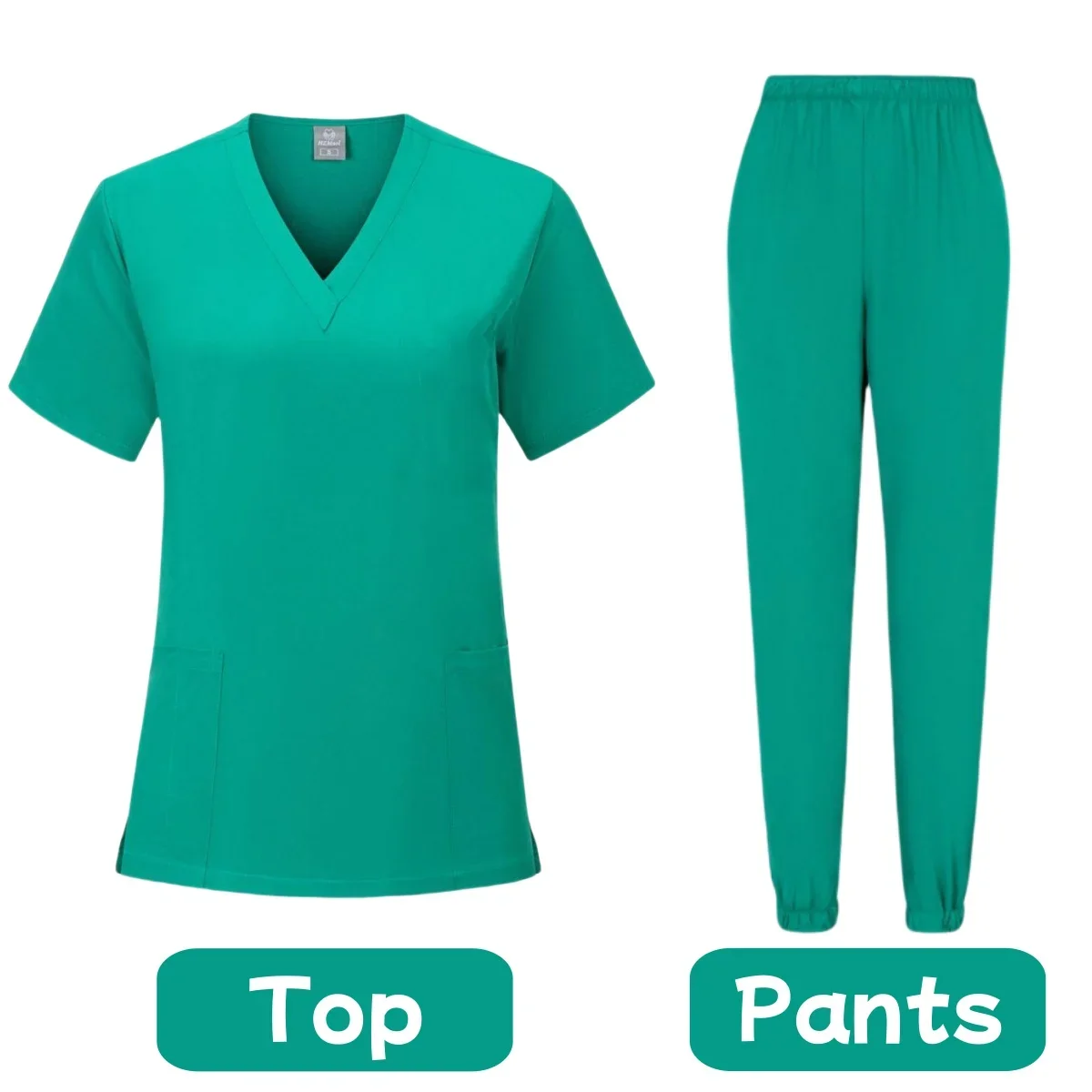 Conjunto de Joggers de Manga Curta das mulheres, Uniformes Médicos Scrubs, Hospital Enfermmera Acessórios, Uniformes Hospitalares