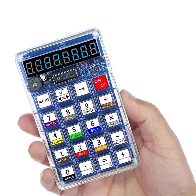 FFYY-DIY Electronic Kits LED Digital Tube Calculators 51 Microcontroller Control Resistance Conversion Soldering Projects