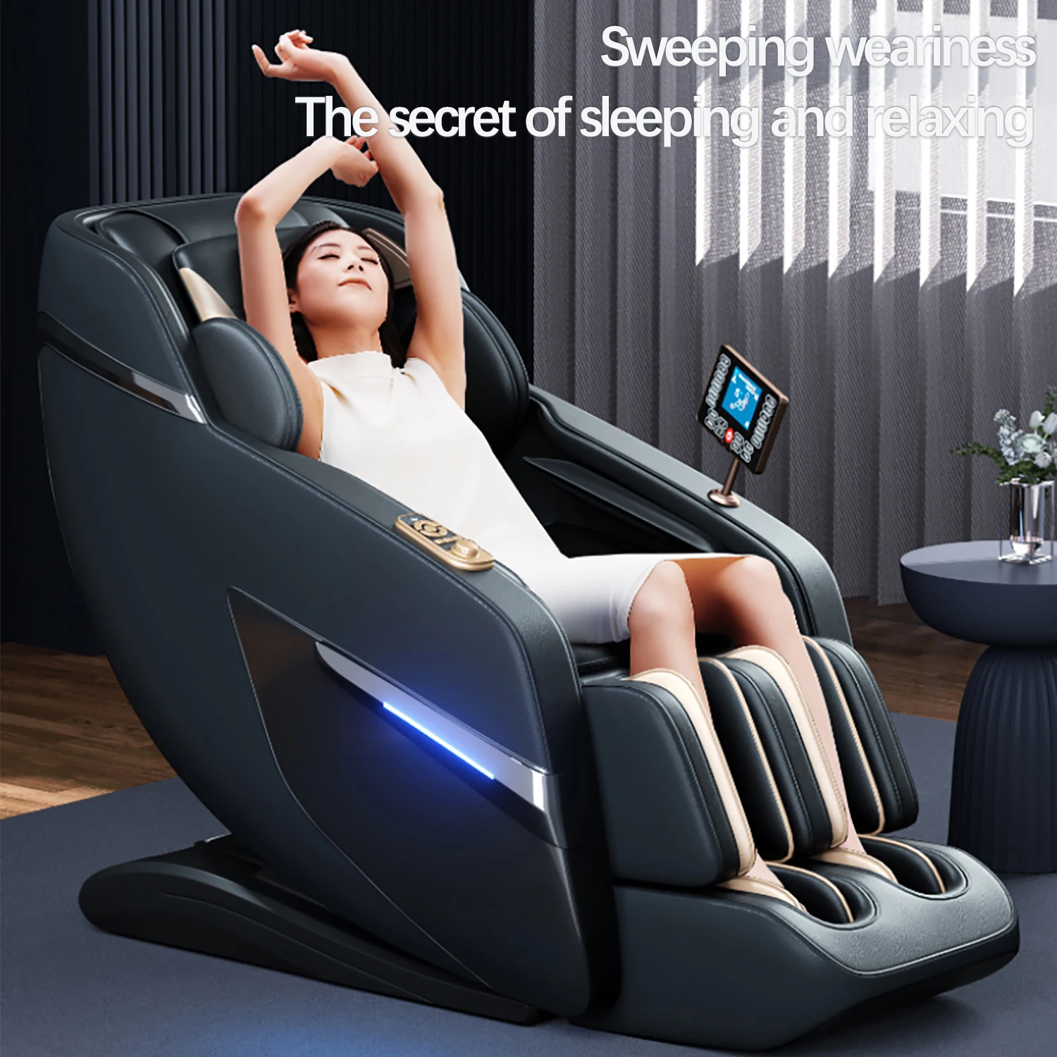 massage chair 3-year warranty for fast shipping  Luxury Heating Massage Head Touch screen Intelligent Full body Kneading massage