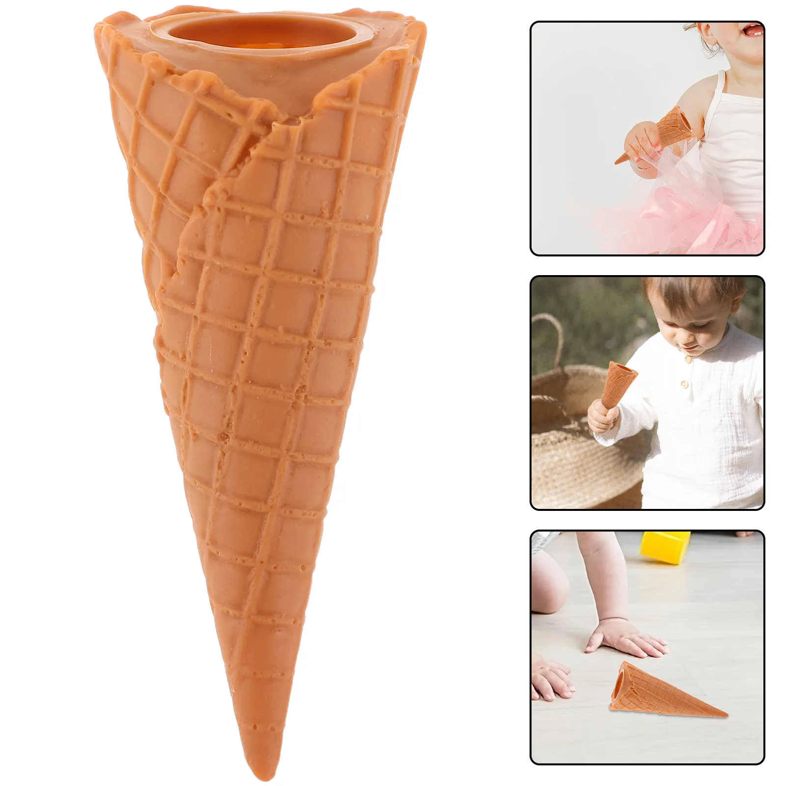 

2 шт. Искусственные реалистичные конусы для мороженого, имитация еды для декора десертного стола, для вечеринок, фотосессий, устойчивые к выцветанию