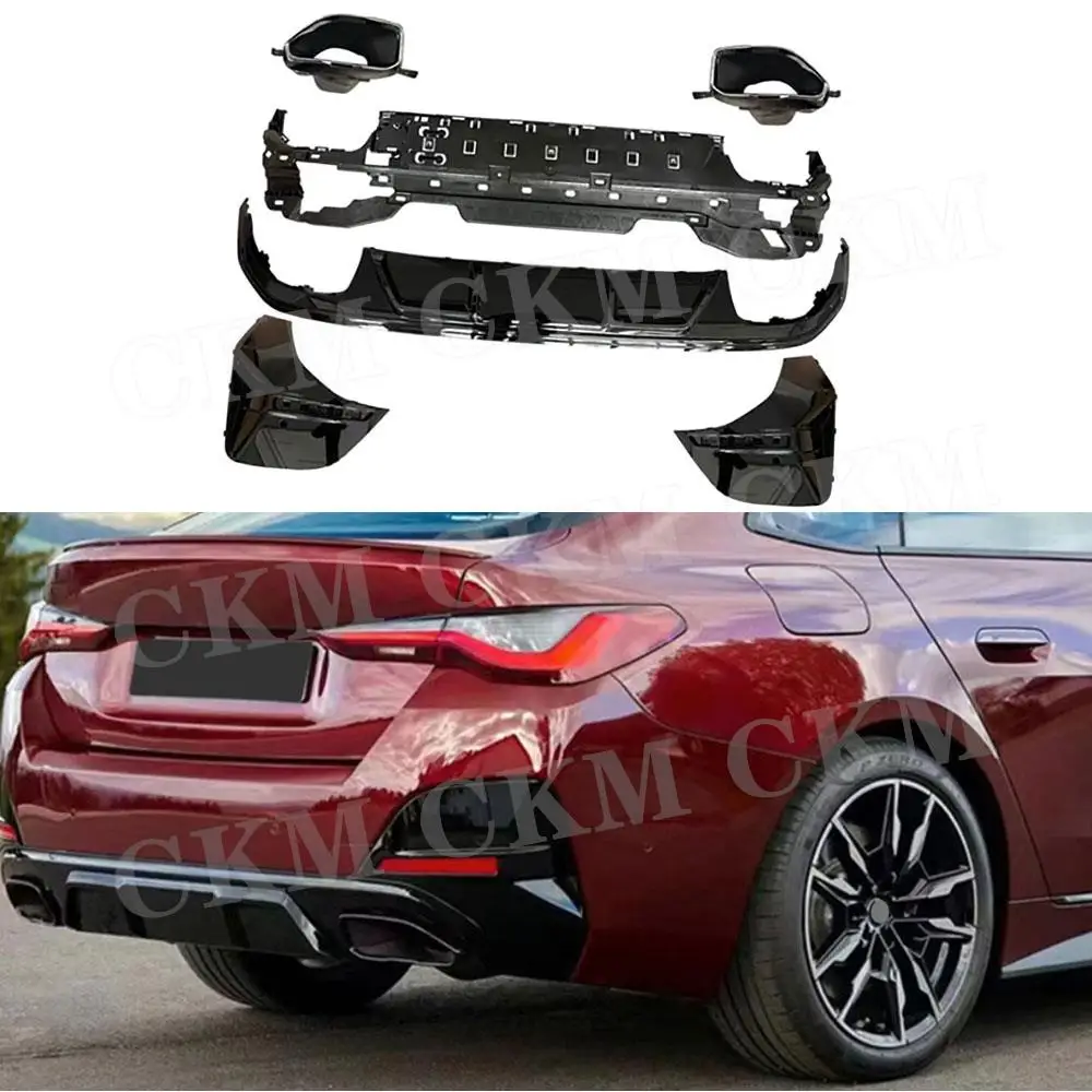 

Car Rear Diffuser Splitters With Exhaust Tips for BMW 4 Series G26 425i 430i M Sport Sedan 2021 + Diffuser Guard Accessories