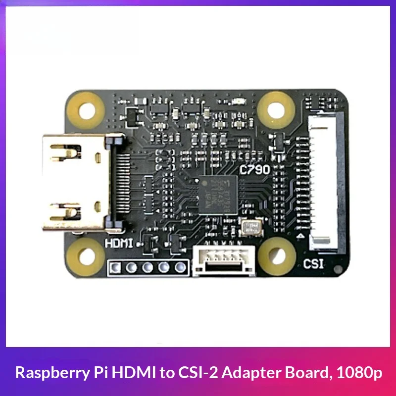 HDMI to CSI-2 Adapter Board for Raspberry Pi, 1080p60 Video Capture with I2S Audio, 15/22-Pin FPC Cables
