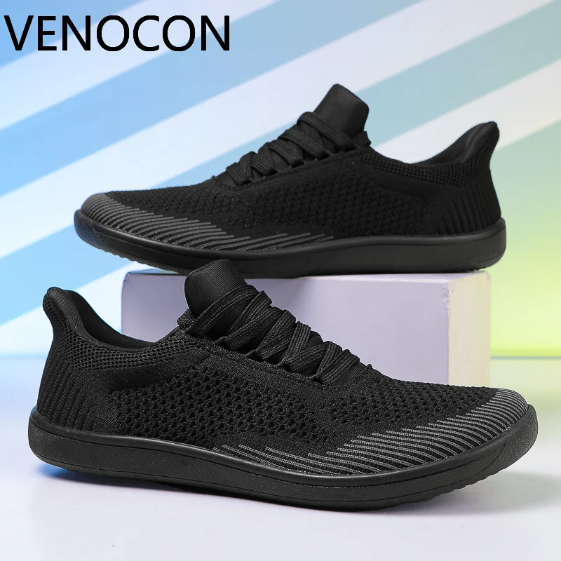 VENOCON Barefoot Extra Wide Ball Toe Box Nose Knit Upper Zero Drop Minimalist Slip-On Shoes Sneakers Footwear For Man Men Woman