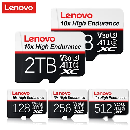 Tarjeta de memoria Lenovo 128GB Clase 10 V60 tarjeta TF 2TB 1TB 512GB 256GB A2 U3 tarjeta Micro SD para teléfono móvil PC altavoz cámara HD