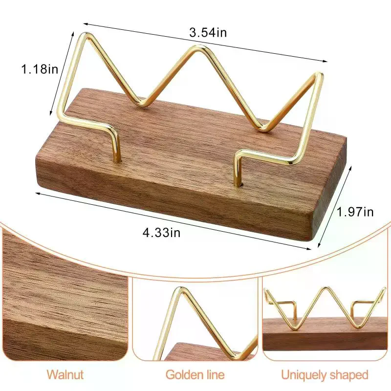 Wooden Business Card Holder Organizer Office Desk Display Stand Tabletop Home Storage Accessories view 5