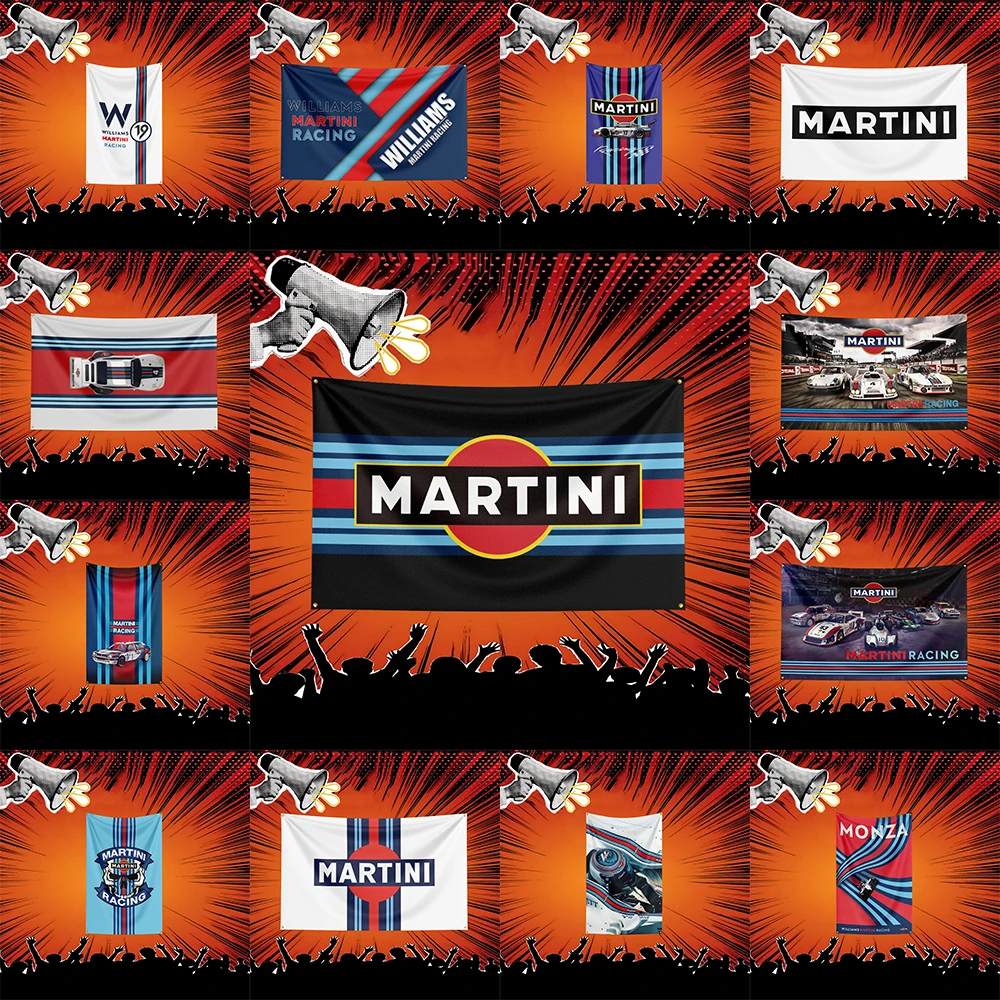 Martini Williams racing Car Flag  Polyester Banner For Garage Wall Decor Auto Show Decoration Fan Gift