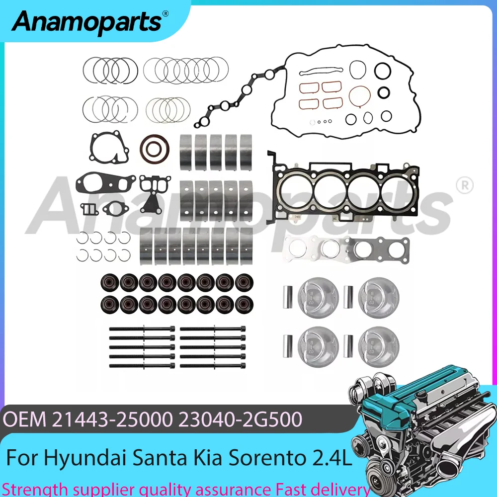 

Engine Full Gasket Set Piston & Rings Head Bolts kit Fit 2.4 L L4 GAS For Hyundai Santa Fe Sport Kia Sorento 2.4L G4KJ 2011-2020