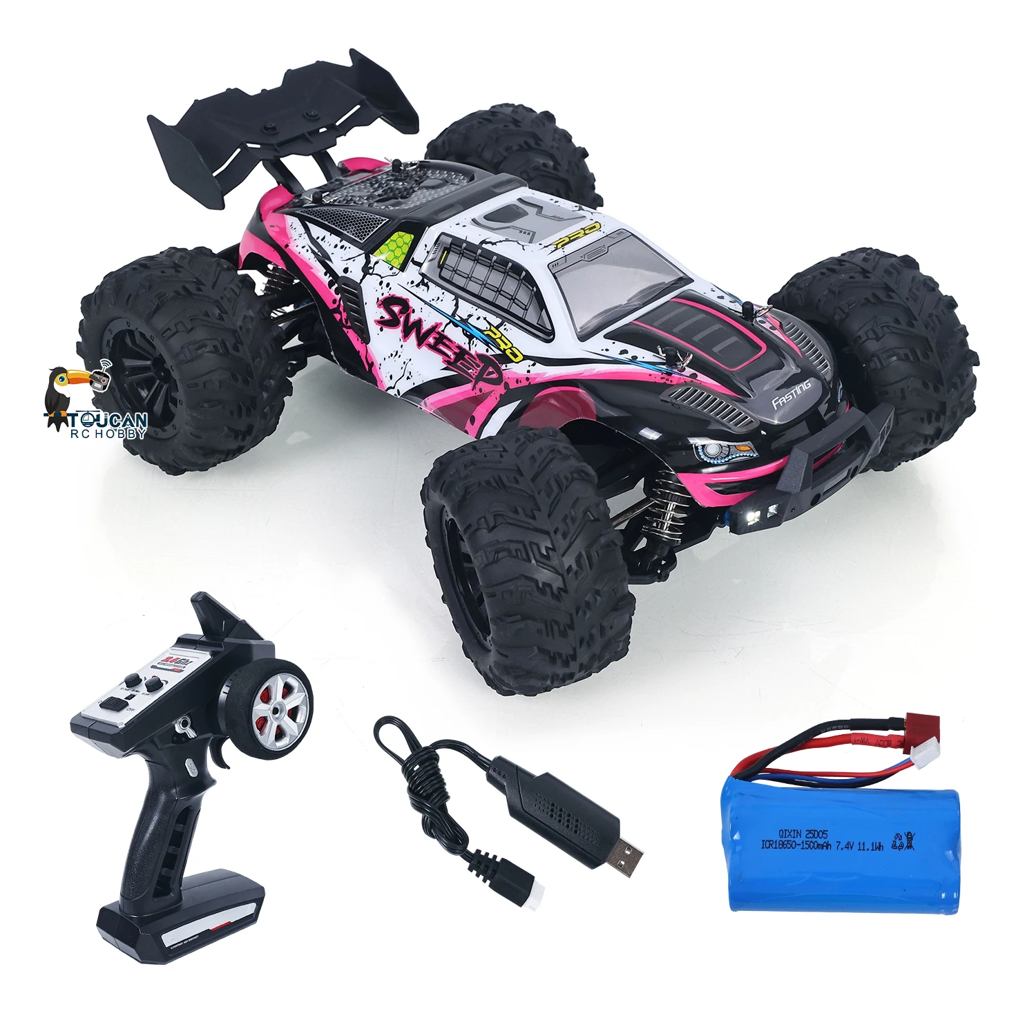 

1/16 SCY 16101Pro 4X4 RC Monster Truck LED Light 390 Brushed Motor Simulation Truck Model Vehicle for Enthusiastss Collectors