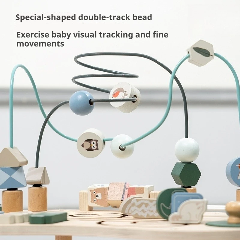 Montessori Early Education Occupato Board Giocattoli di legno Rotondi il tallone Baby Hand Eye Coordination Esercizio Puzzle Gioco da tavolo Regalo