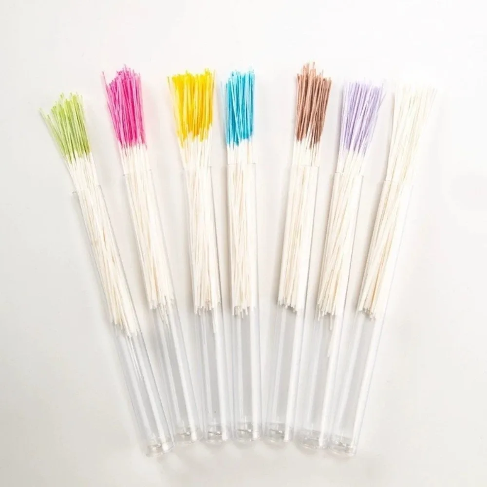 60Pcs Colorful Pierced Ear Cleaning Line Set Herb Solution Paper Floss Ear Hole Cleaning Kit Effective Anti-Blocking