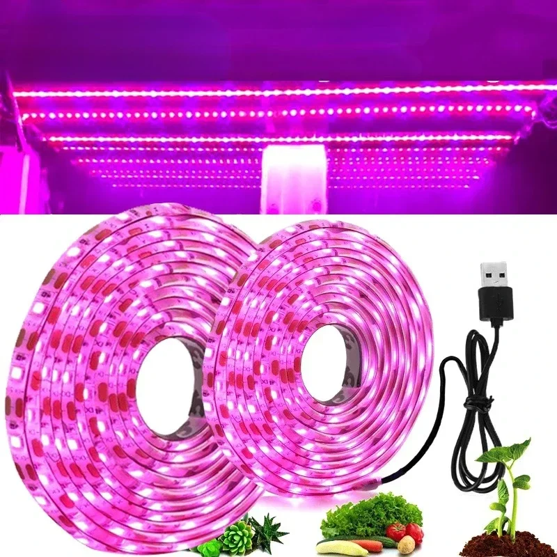 USB LED Plant Planting Light, Espectro Completo, DC 5V, Strip Plant Light, Planta de Vegetais e Flores, Estufa