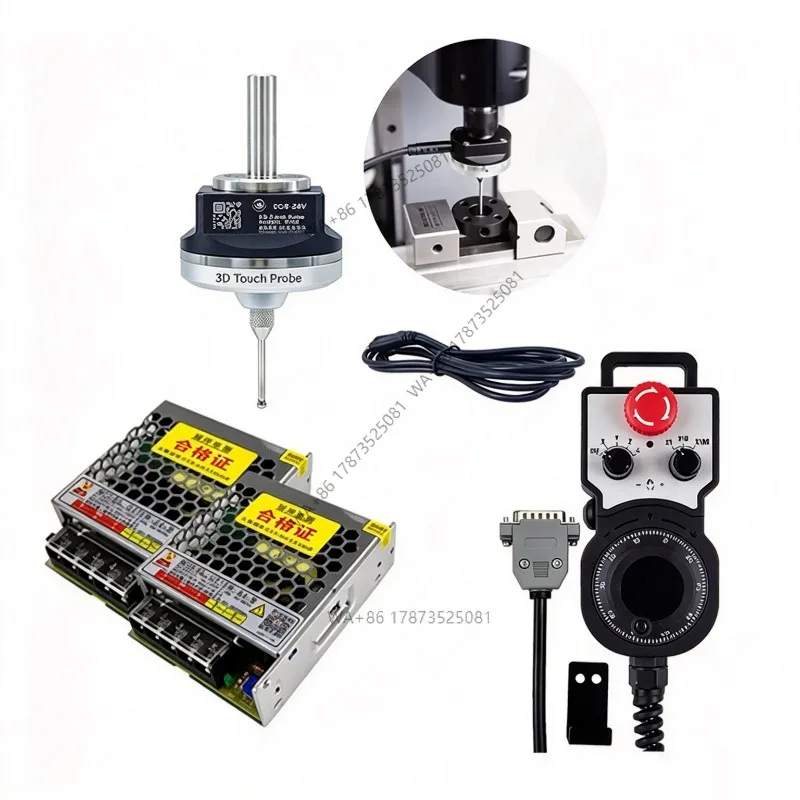 CNC Controller DDCSV4.1 3/4 Axis CNC Offline Controller Kit Anti-roll 3D Touch Probe Edge Finder+MPG+75W24VDC Replaces DDCSV3.1