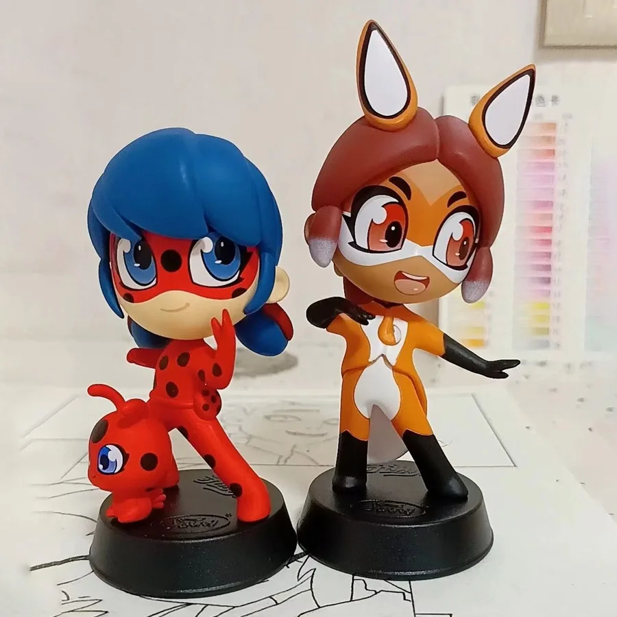 Miraculous Ladybug Cat Noir Anime Figurine Collect Queen Bee Rena Rouge Marinette Cute Dolls Blind Box Figure Ornaments Gifts