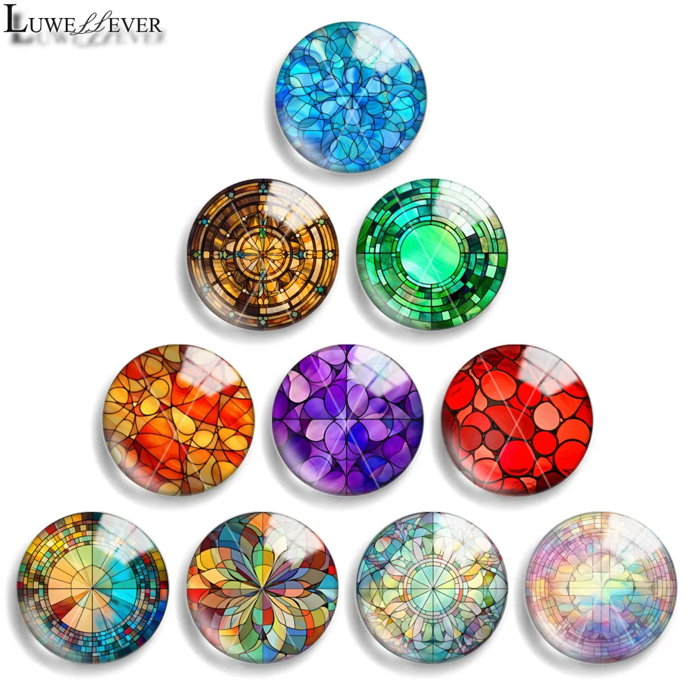 

12mm 10mm 20mm 25mm 30mm 40mm 899 Geometry Art Mix Round Glass Cabochon Jewelry Finding 18mm Snap Button Charm Bracelet