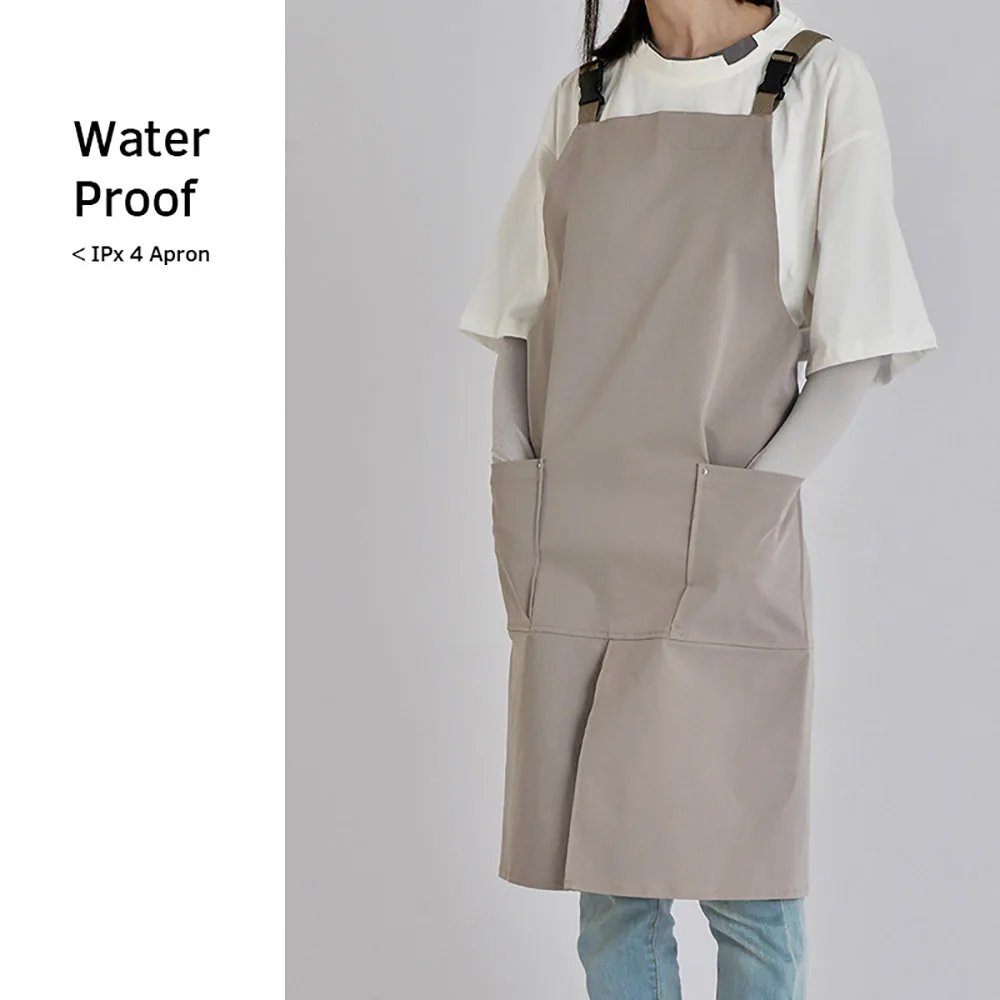 Gerring Waterproof Apron Korean Coffee Restaurant Canvas Work Clothes An Apron Kitchen Women Japanese Style Christmas Apron