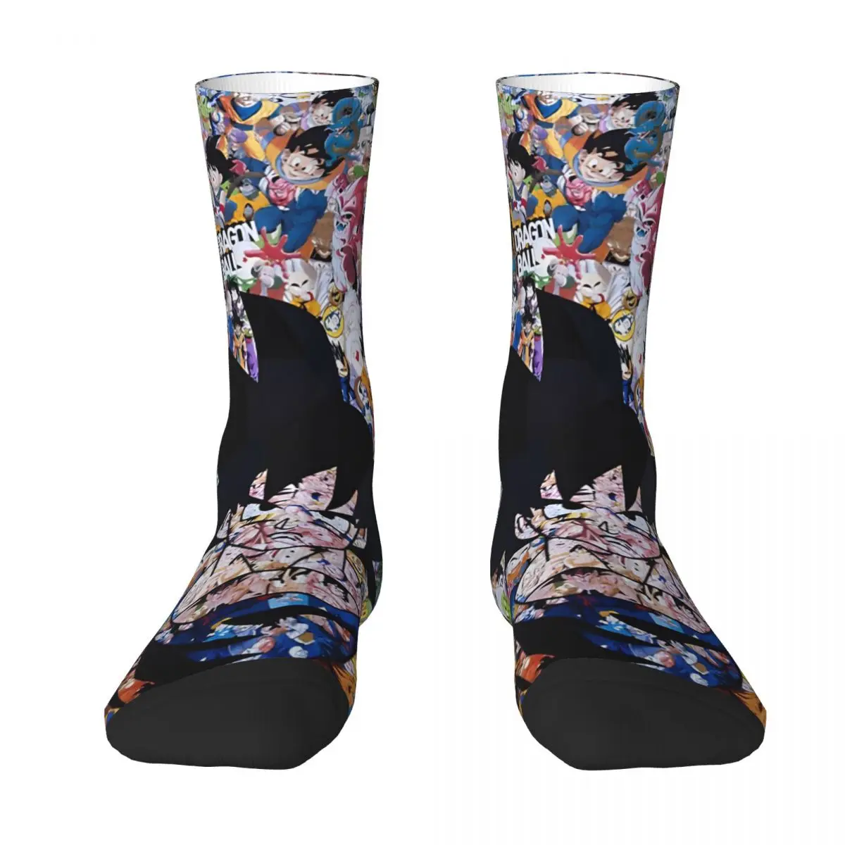 Collage Goku Socks Printed Men\'s Stockings Polyester