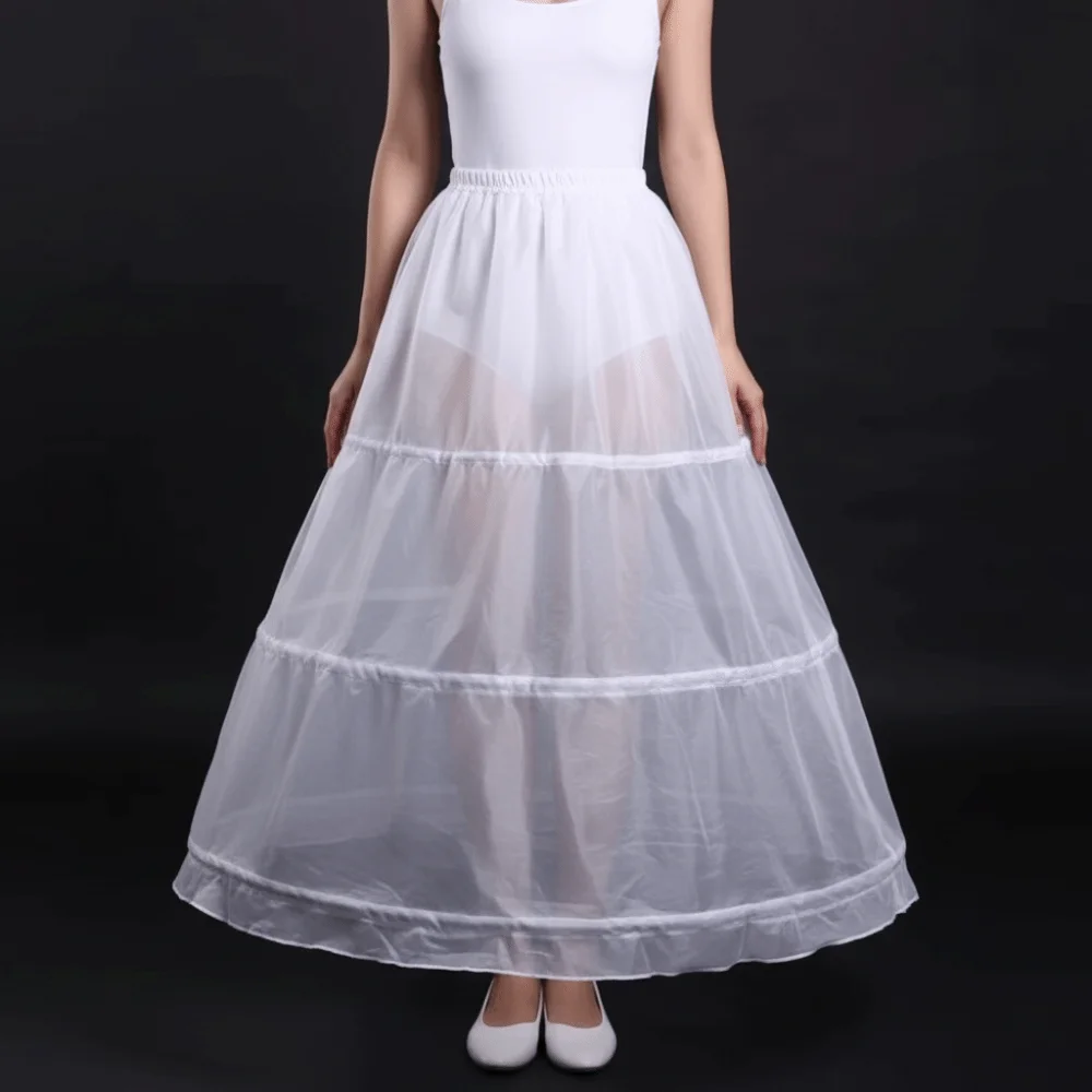 

Простой свадебный кринолин с 3 обручами, белый, А-силуэт, дышащий, элегантный, в стиле Лолита, для свадебных мероприятий