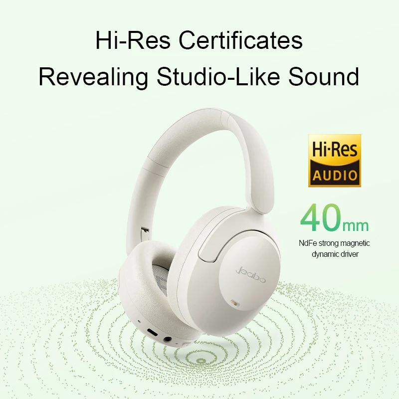 Jeabo H4 Wireless Headphones Hi - Res Audio 43dB Hybrid - feedback 4 - mode Noise Cancellation Transparency Mode 5.4 Earbuds