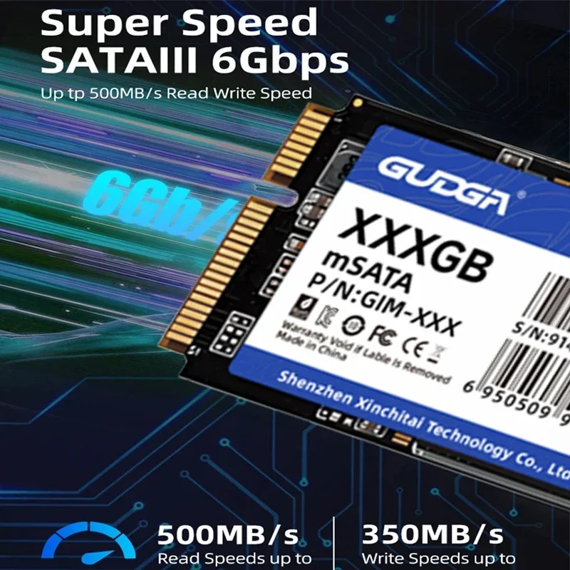 GUDGA mSATA SSD 64GB 128GB 256GB 512GB mSATA SSD 1TB 2TB HDD For Desktop 3x5cm Internal Solid State Hard Drive For HP Laptop