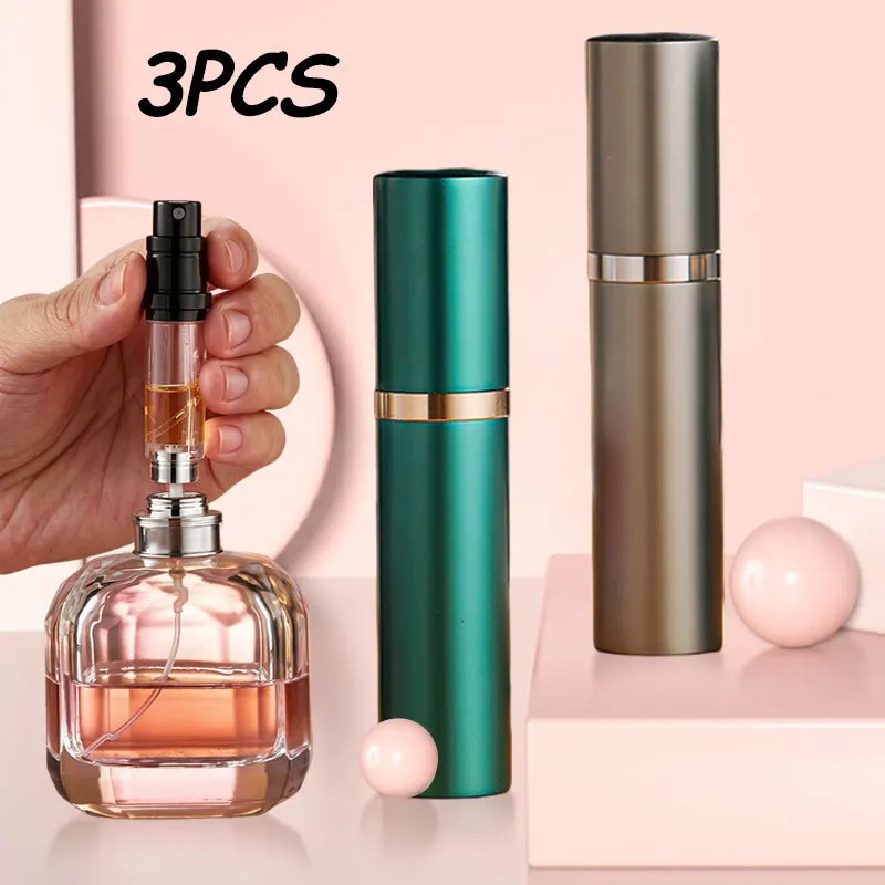 Mini atomiseur de parfum rechargeable, conteneur de liquide pour une variété de cosmétiques, bouteille vide en aluminium pour voyage, 3 pièces, 5ML