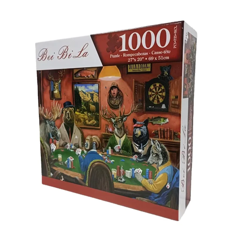 أحجية ورقية للبالغين والأطفال ، لعبة بطاقات مخدر ، لوحة حيوانات ، ألعاب ترفيهية تعليمية ، 1000 قطعة ، 69x51cm