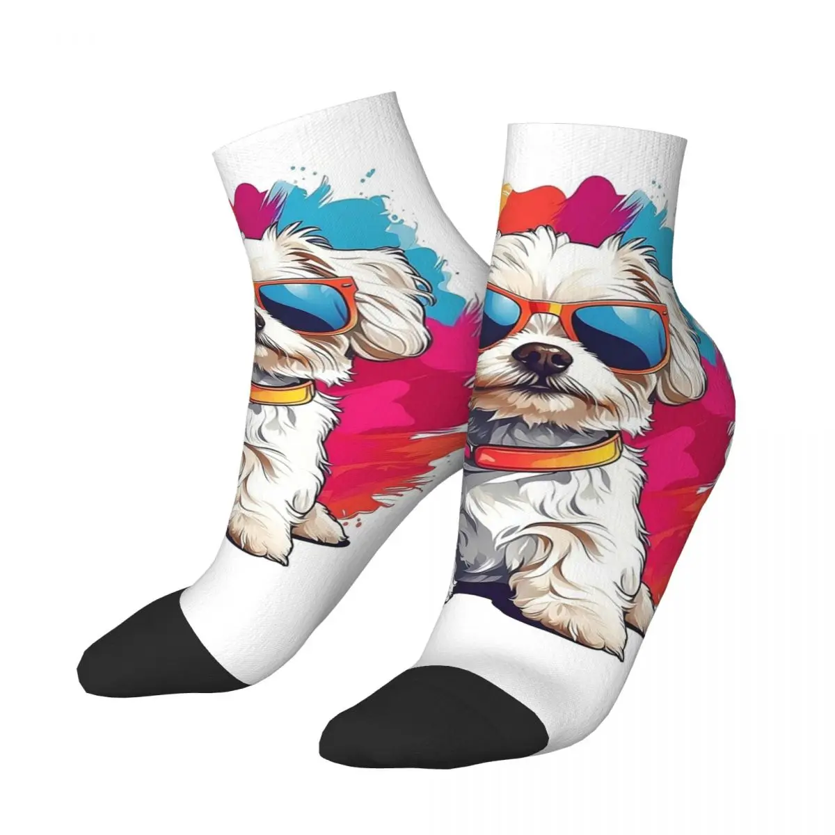 Happy Shih Tzu Socks Harajuku Sweat Absorbing Stockings All Season Socks Accessories for Unisex Birthday Present