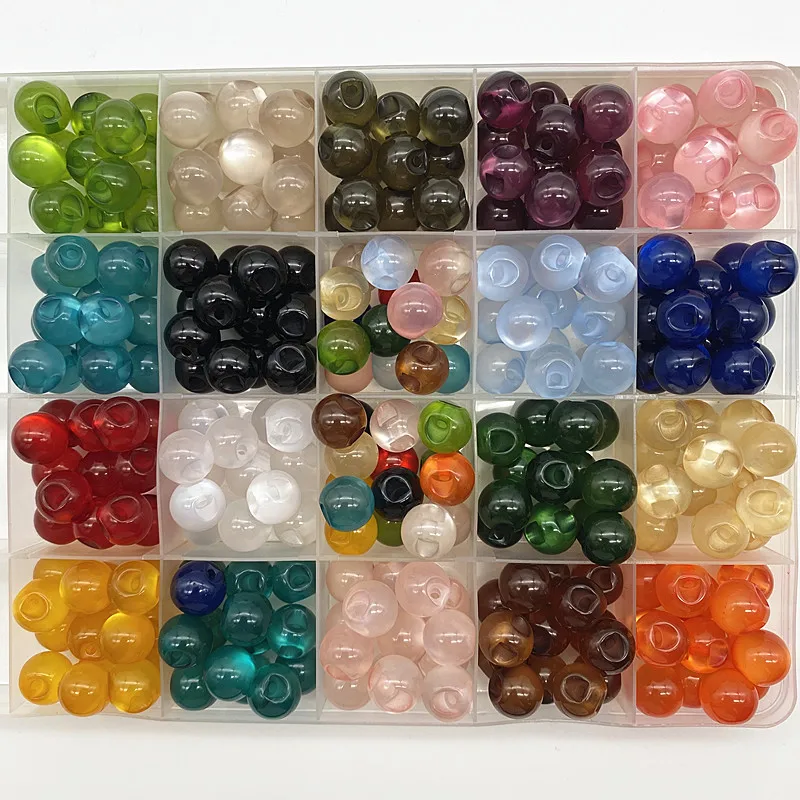Cuentas redondas de 11mm de colores, accesorios de costura decorativos, botón de brillo nacarado, pulsera de bricolaje, Cheongsam, novedad