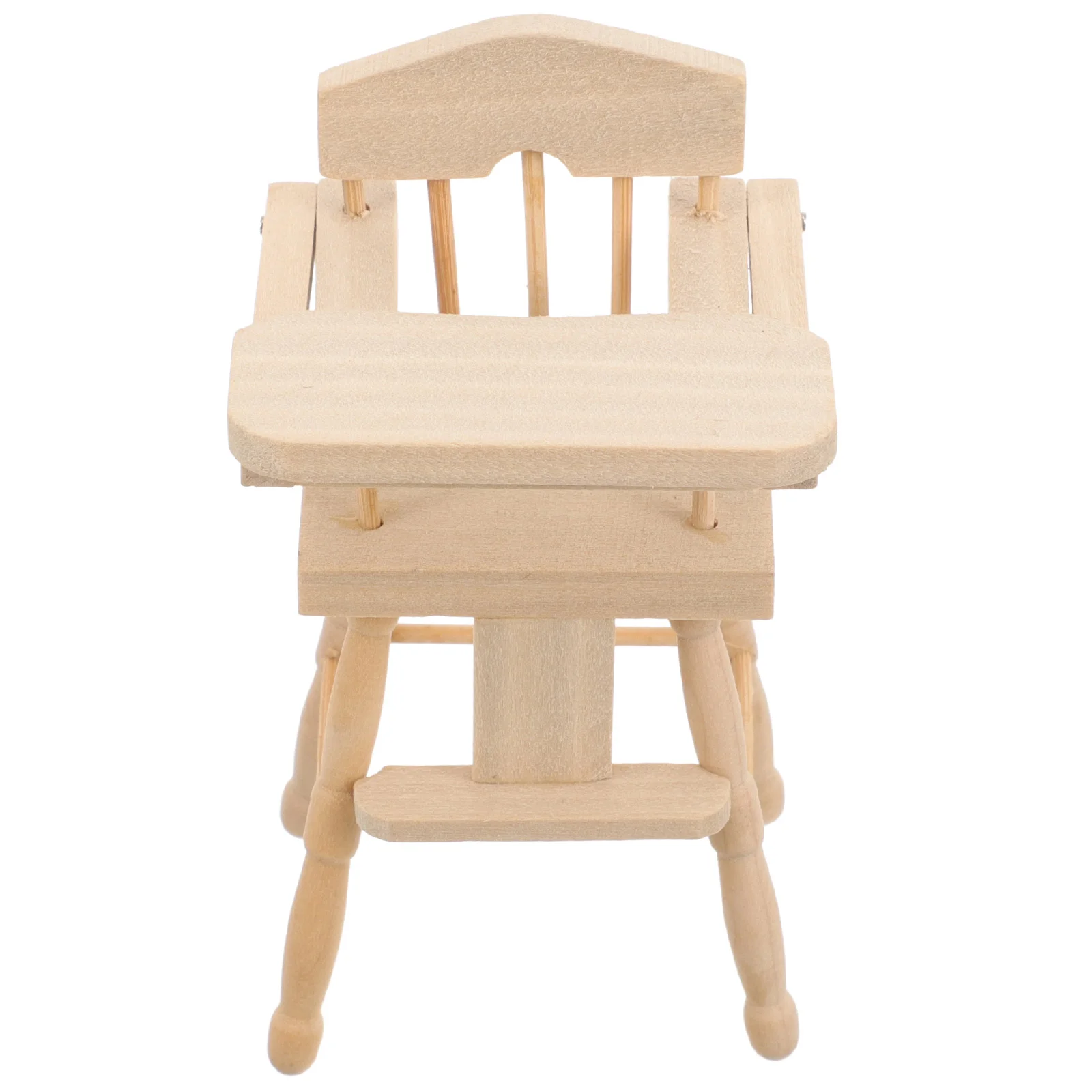 

1:12 House Mini Furniture Scene Ornaments Restaurant Simulation Children's Dining Chair High Kids Toys Decor Wooden