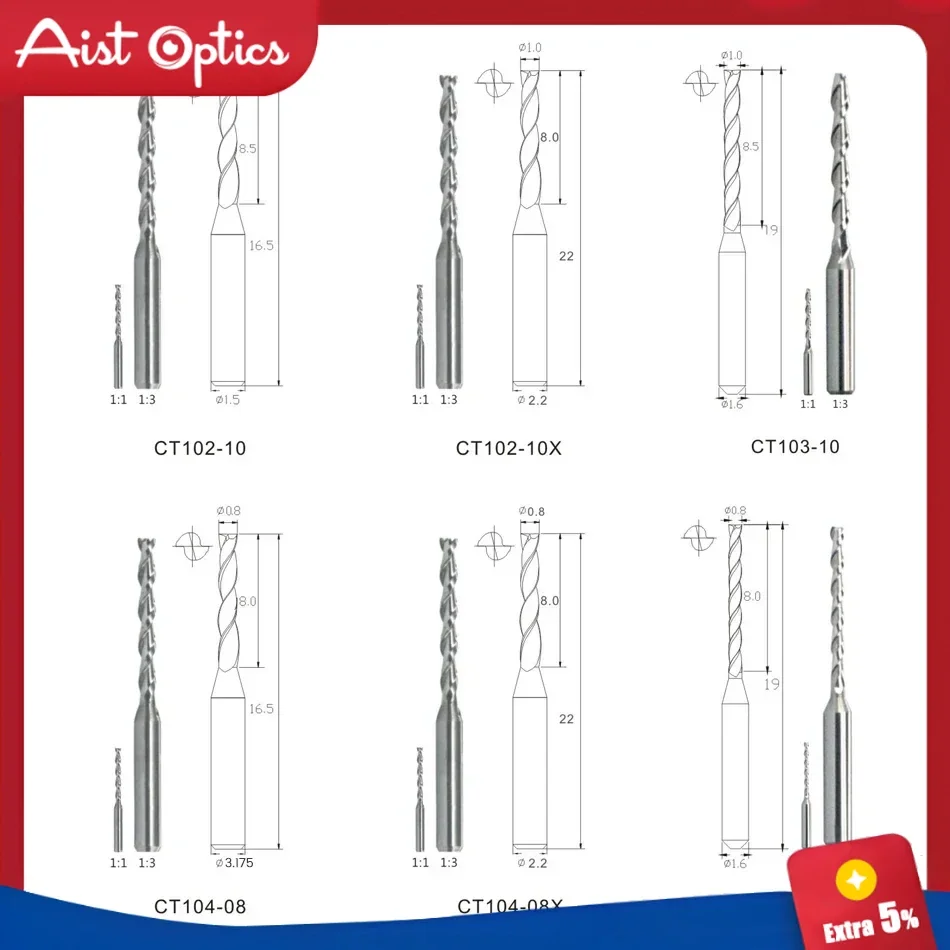 Aist Drill Mill Bit Endmill Optimized for ESSILOR Edging Machine