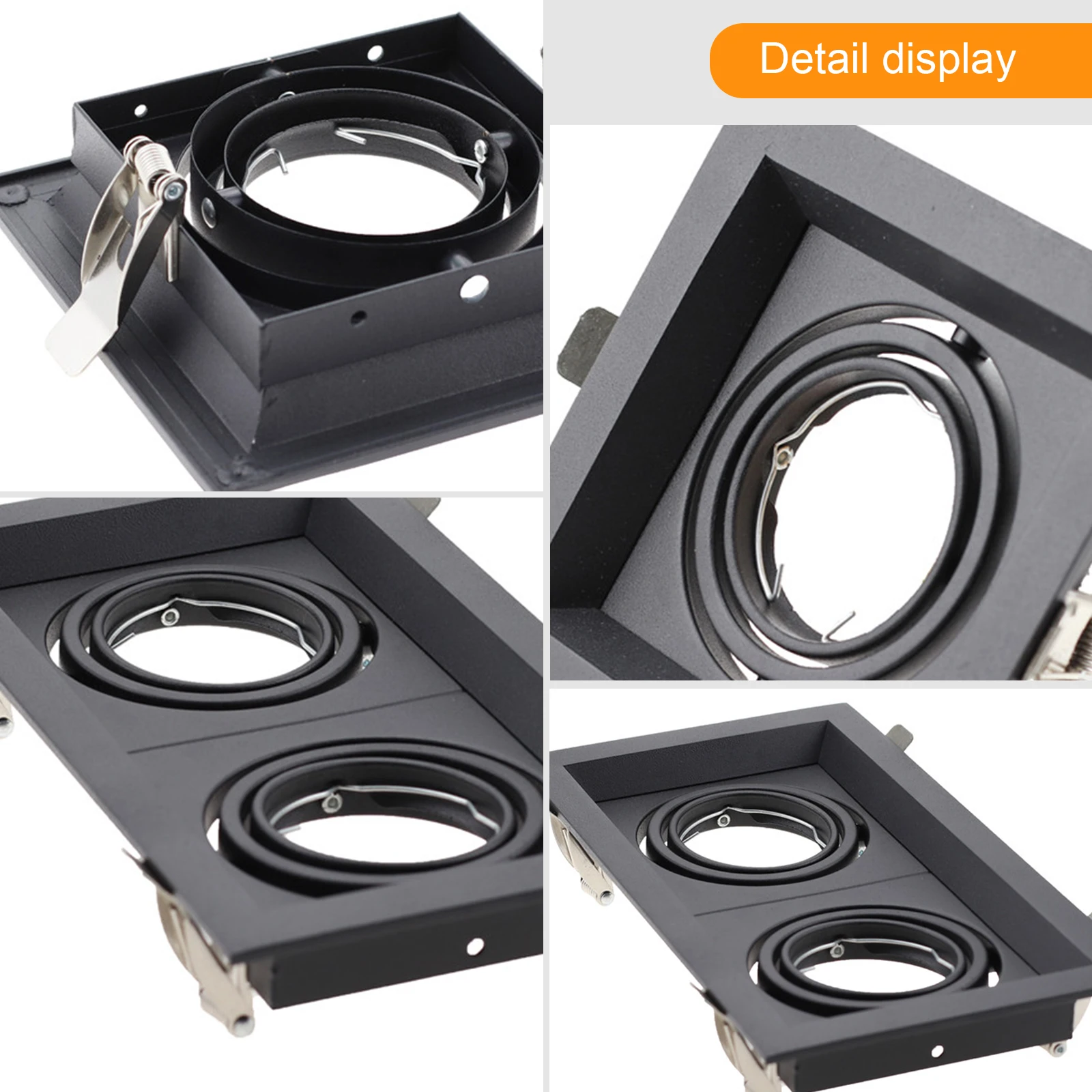Square Led Ceiling Trim Rings Halogen Bulb GU10 MR16 Fitting Fixture Frame Spot Light Bracket  for Home Illumination