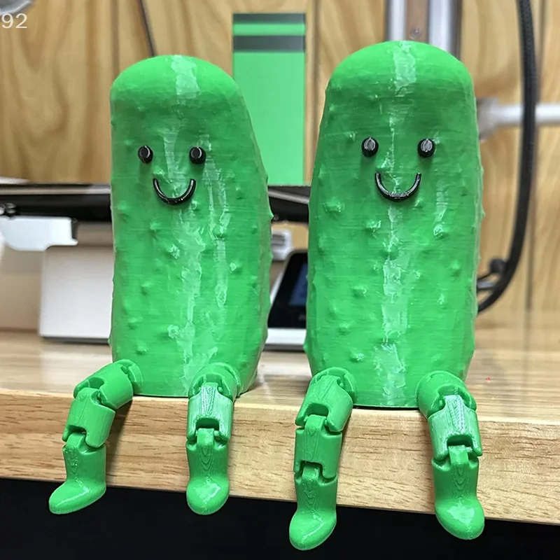 3D Printed Pickle Ornament Pickle Pals Statue Funny Emotional Support Toy With Flexible Legs Desk Decoration For Pickle Lovers