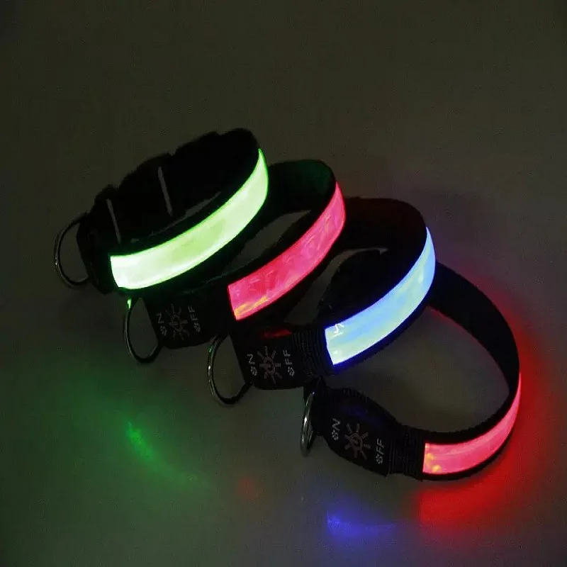 

Светодиодный светящийся ошейник для собак, светоотражающая кожа, перезаряжаемый, для больших, средних и маленьких собак, товары для домашних животных