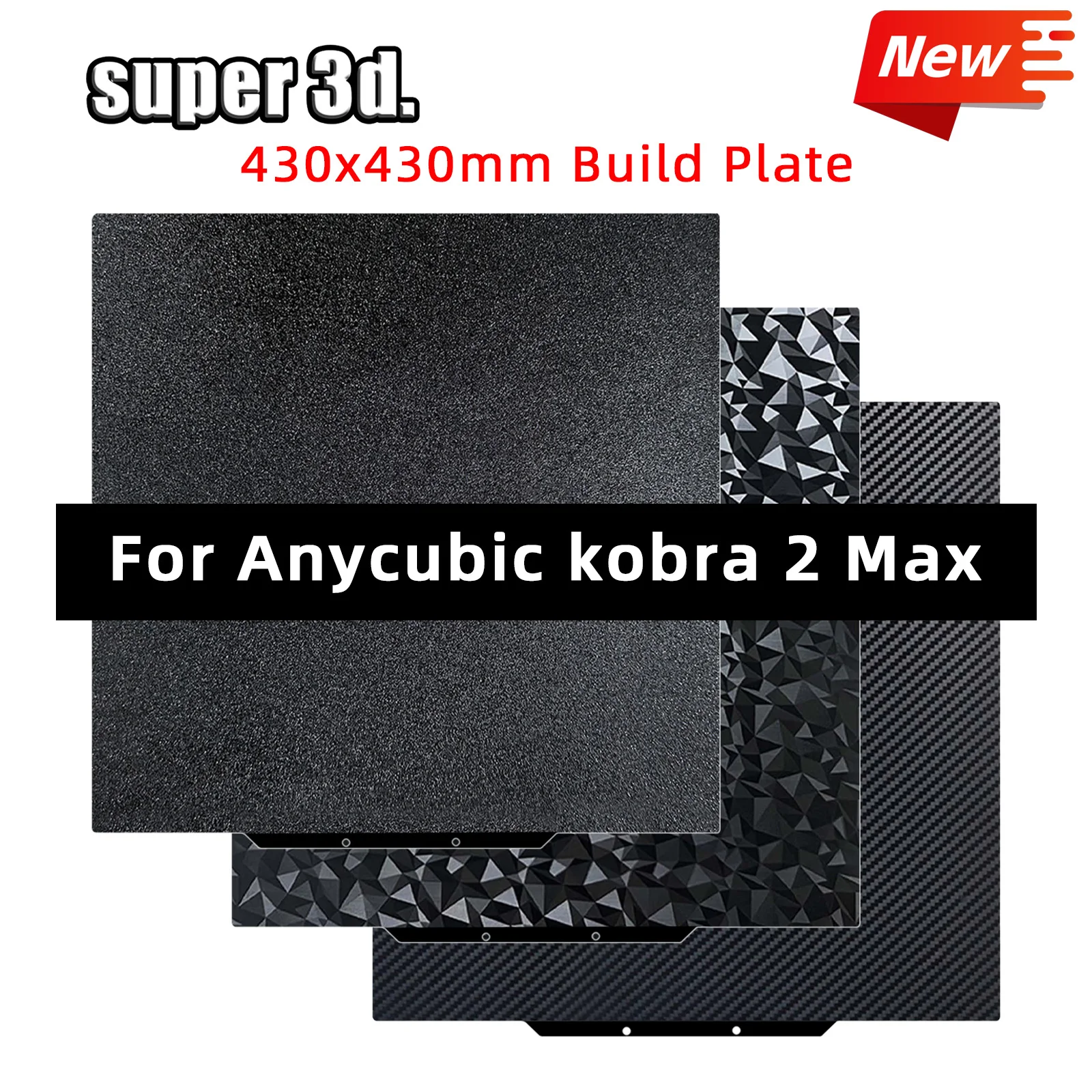 

For Elegoo Neptune 4 Max Build Plate For Anycubic Kobra 2 Max Bed Plate 430x430 Build Plate Good Adhesion Spring Steel Sheet
