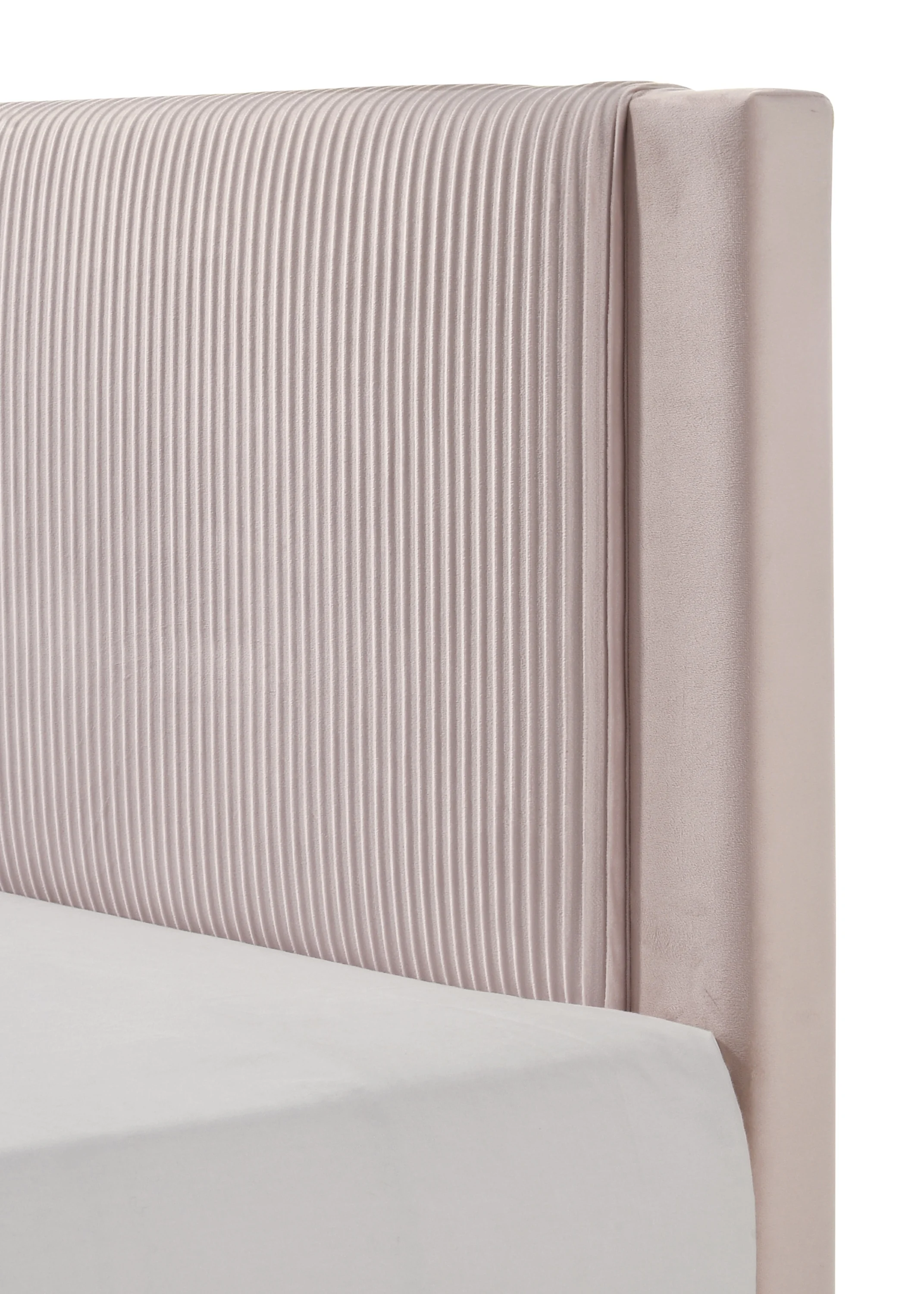 1pc Contemporary Plush Upholstered Headboard Ribbed Texture Low-profile Frame Unobtrusive Legs Youth Kids Twin Platform Bed Pink