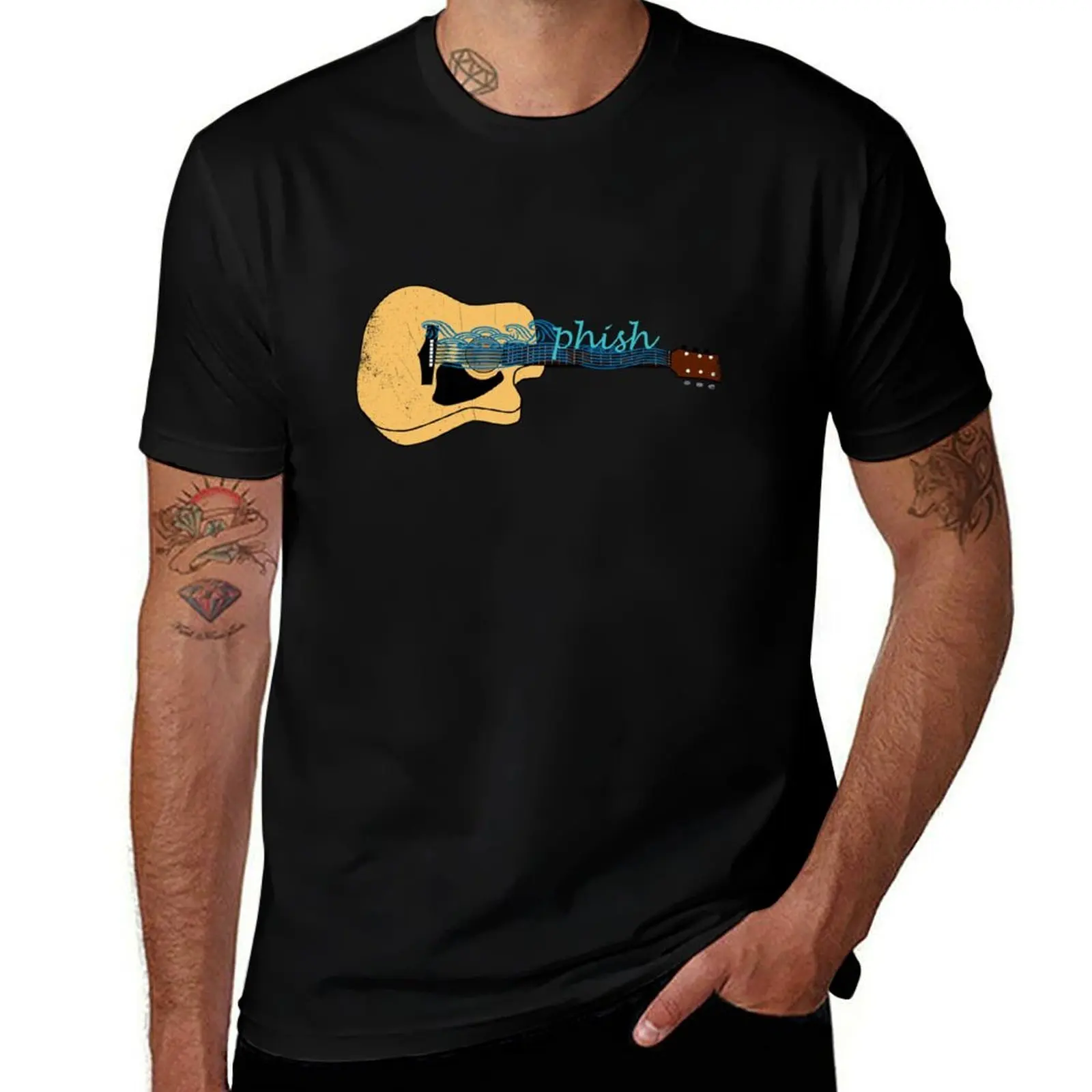 

Vintage Men Women Guitar t shirt Funny For T-Shirt essential Phish cotton t man shirt