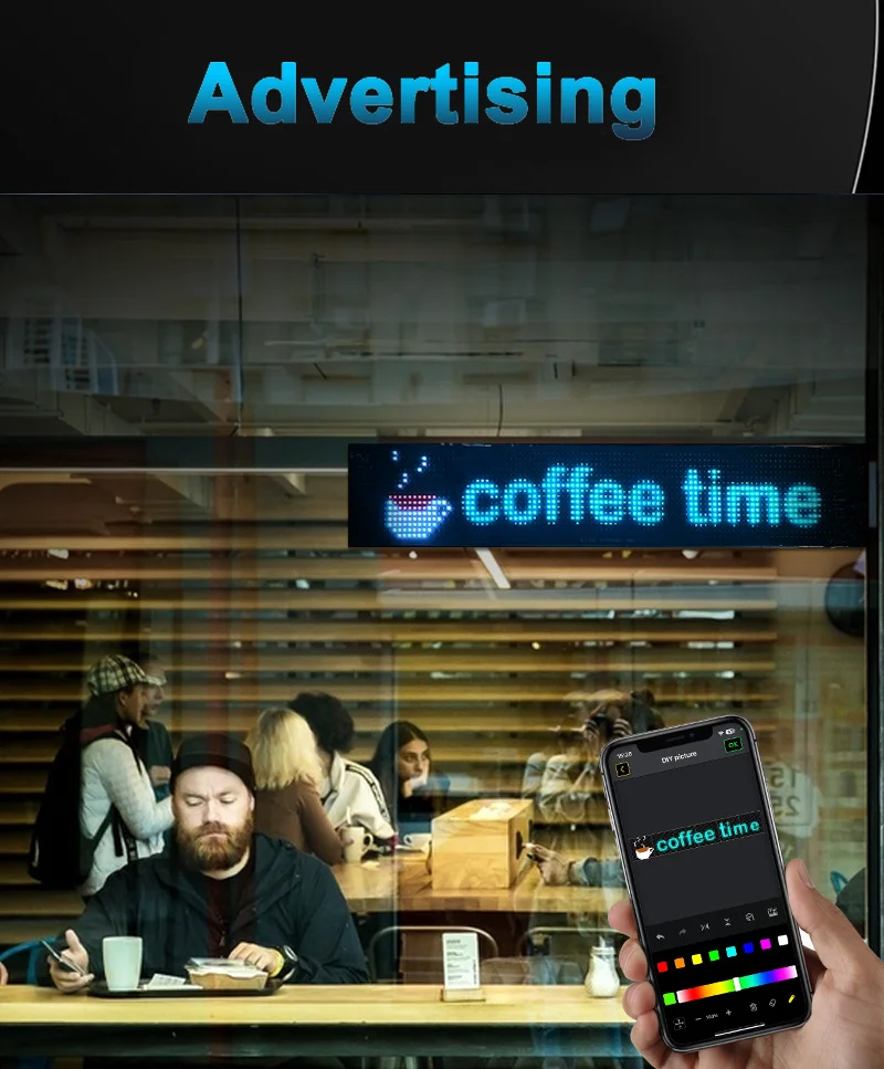 Halloween RGB Programmable Flexible LED Matrix Panel Bar Holiday Advertising Scroll Animated Text Display