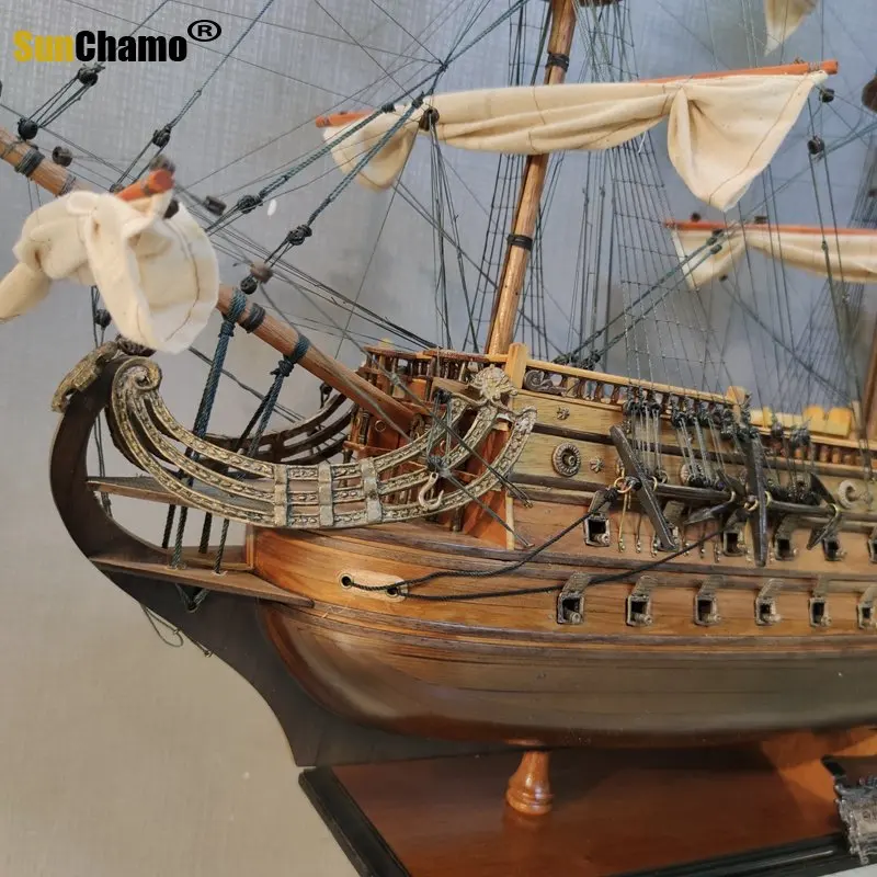 New European-style Victory Sailing Solid Wood Warship Decoration Simulation High-end Model Company Gift Home Decore Accessories