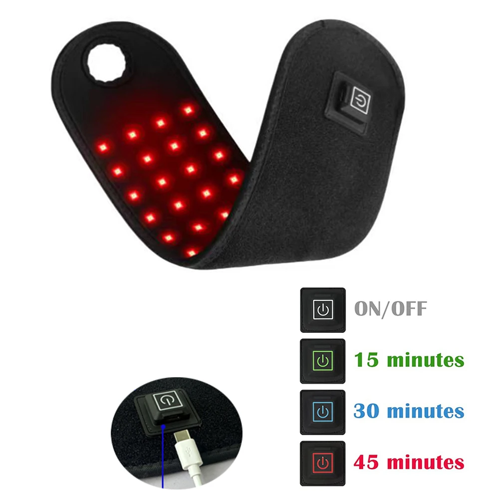 Red Light Therapy Sports Wrist Wraps 660nm 850nm 48 Lamp Beads Infrared Belt Support Brace Waist Heat Pad Hand Massager