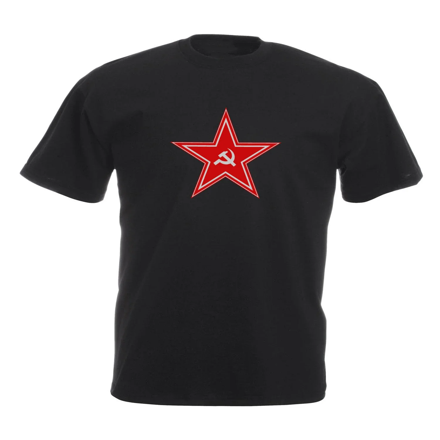 

RUSSIAN RED STAR HAMMER AND SICKLE GRAPHIC HIGH QUALITY TSHIRT Men's 100% Cotton Casual T-shirts Loose Top Size S-3XL