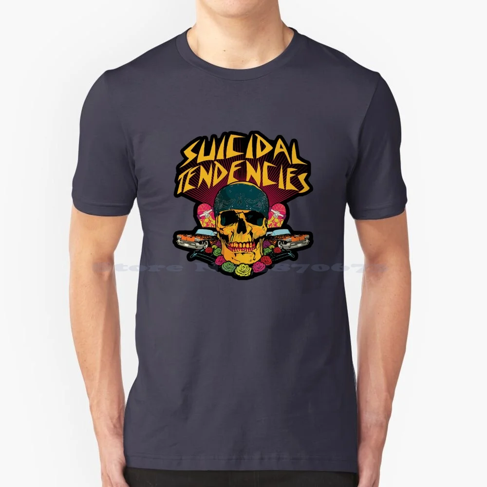 Yellow Skull Gangsta T Shirt 100% Cotton Tee Suicidal Tendencies Punk Hardcore Trending Music Black Flag Suicide Prevention Bad