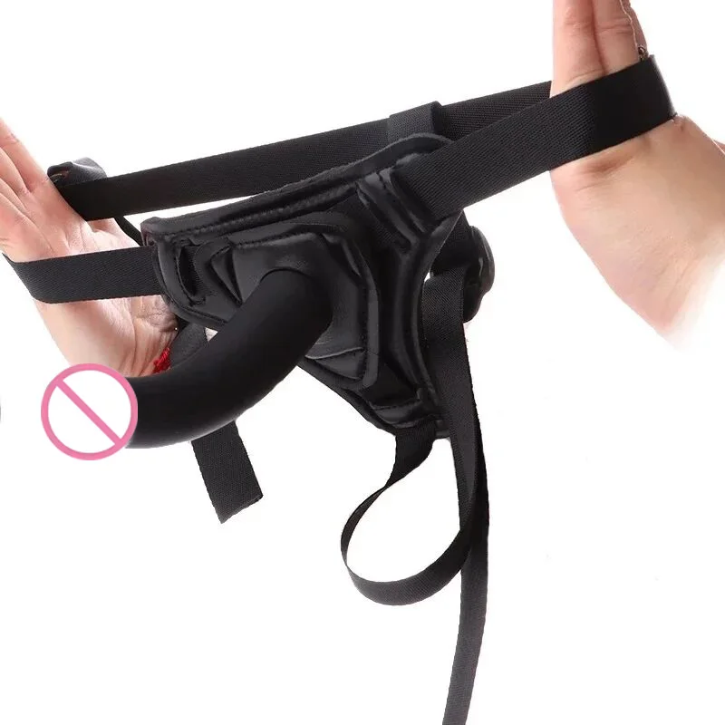 Strap-on Dildos Wearable Adjustable Harness Stopper with Hands-Free Suction Cup Silicone Sex Toy for Women