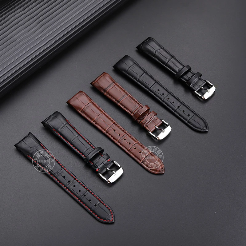 20mm 21mm 22mm Arc Leather Strap for Citizen BL9007 BL9002 BT0001 Men's Bracelet Needle Buckle & Butterfly Buckle