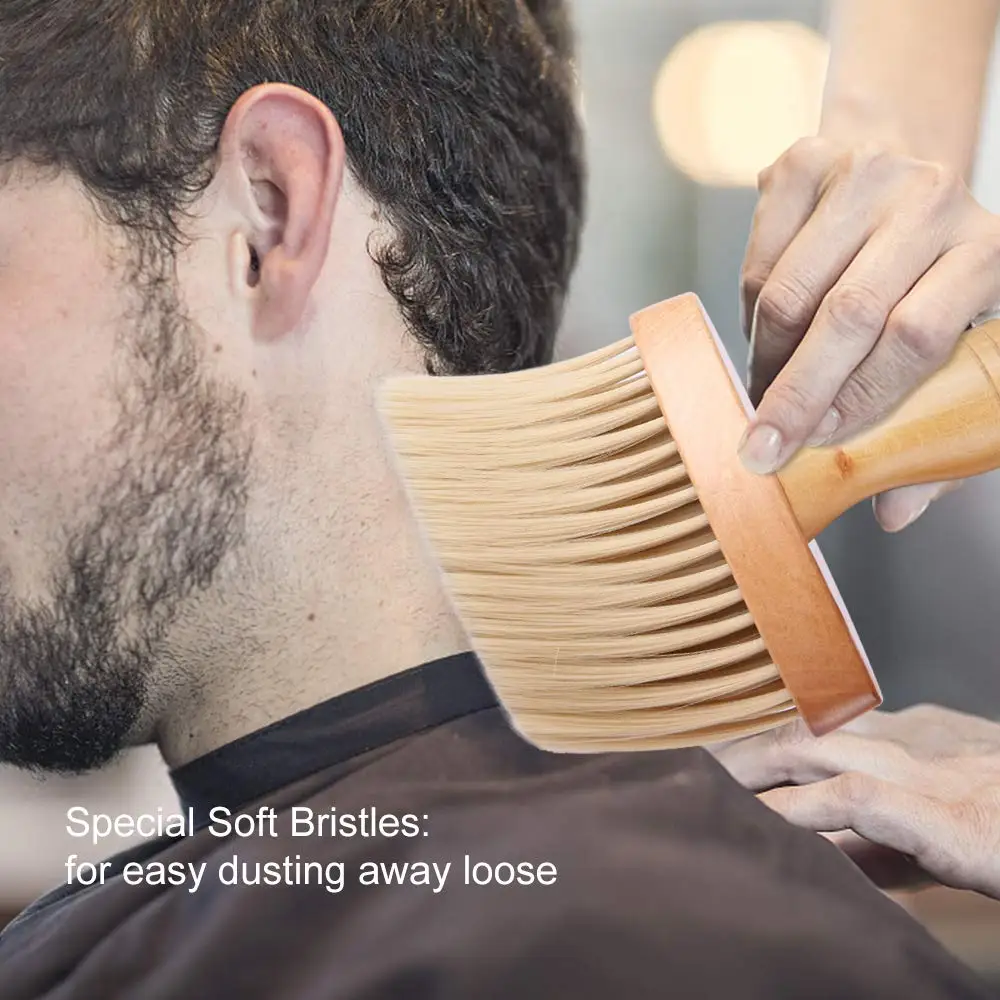 

Hair Cutting Brush Professional Hairdressing/Barber Wooden Neck Brush - Soft Bristles (Single)