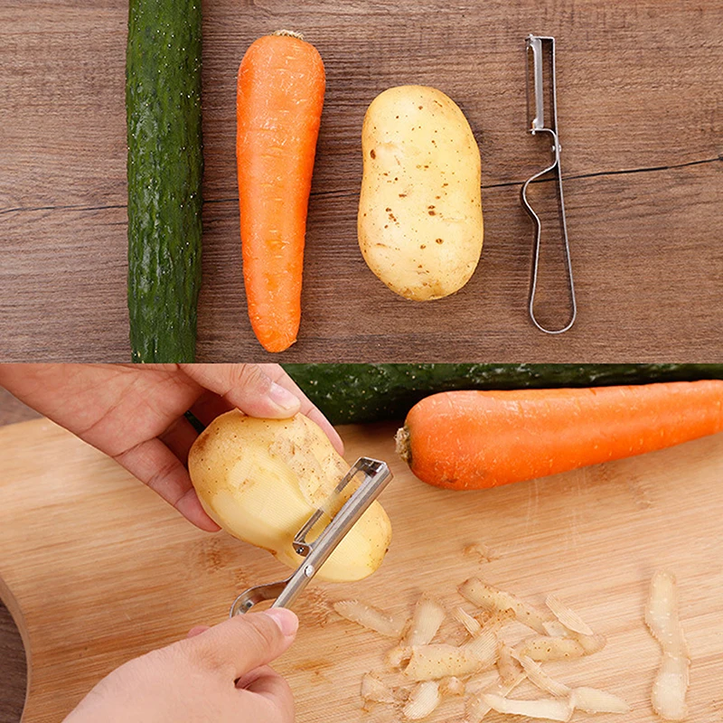 Stainless Steel Vegetable Fruit Peeler Multi-function Potato Carrot Peeling Knife Kitchen Gadgets Thickened Handle Easy To Clean