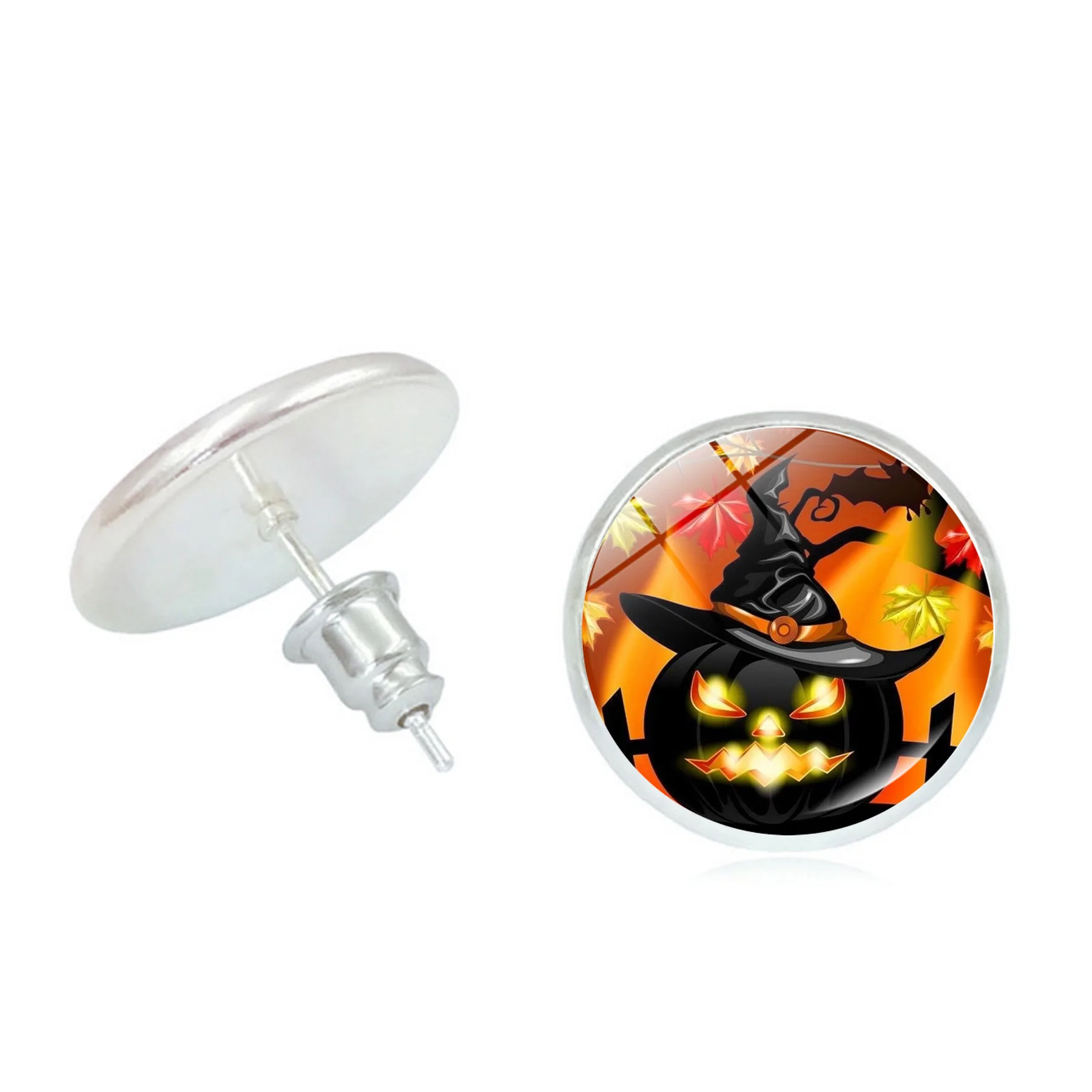 Europe America Transparent Resin Multi Form Pumpkin Sticker Earring UNISEX Halloween Hip Hop Terrifying Atmosphere Party Earring