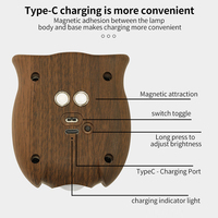 Owl Charging Intelligent Night Light Motion Sensor Wall Lamp Magnetic Entrance Bedroom Bedside Atmosphere Aisle Lighting LED